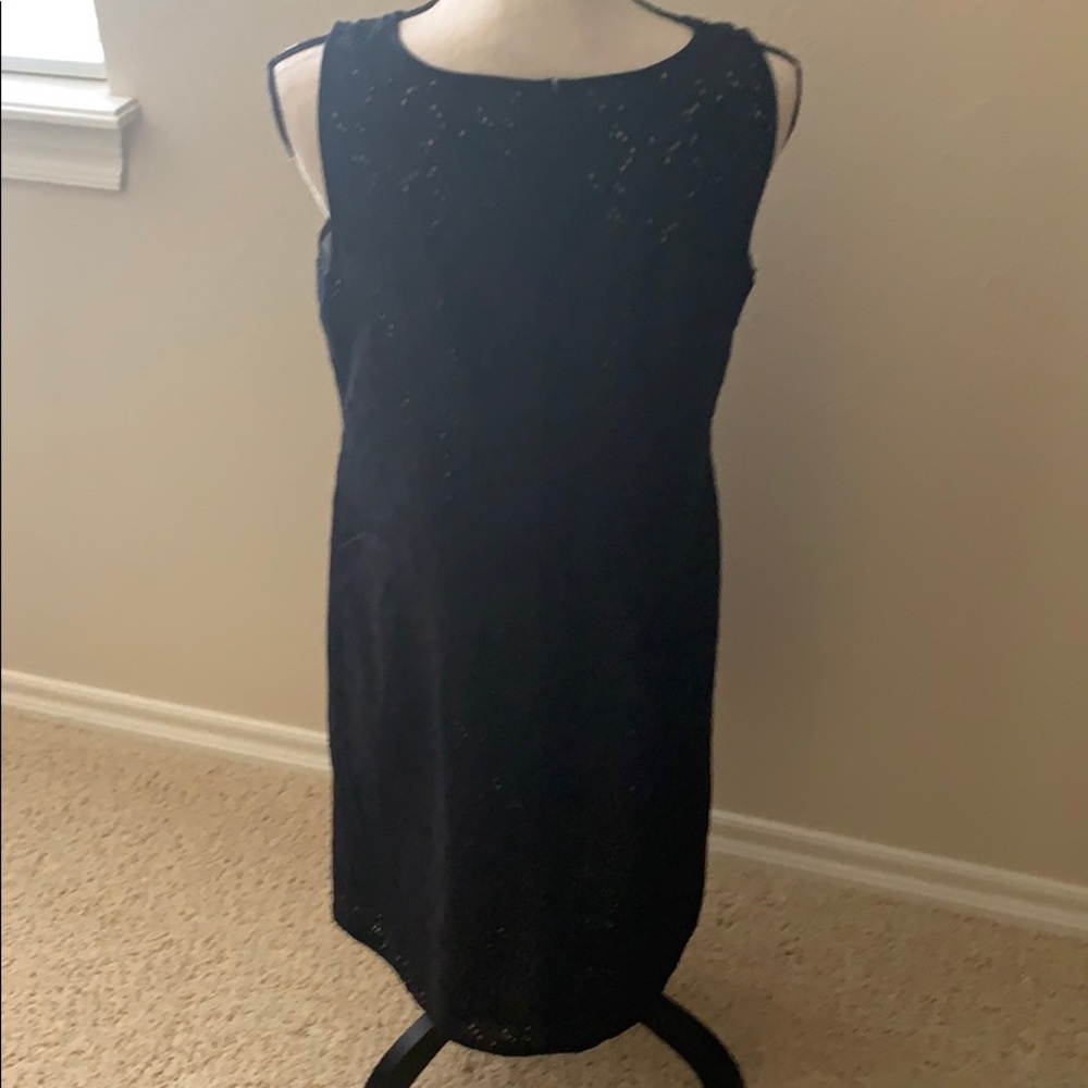NWOT Sz 8 Eyelet LOFT Black/Tan Dress - Picture 4 of 4